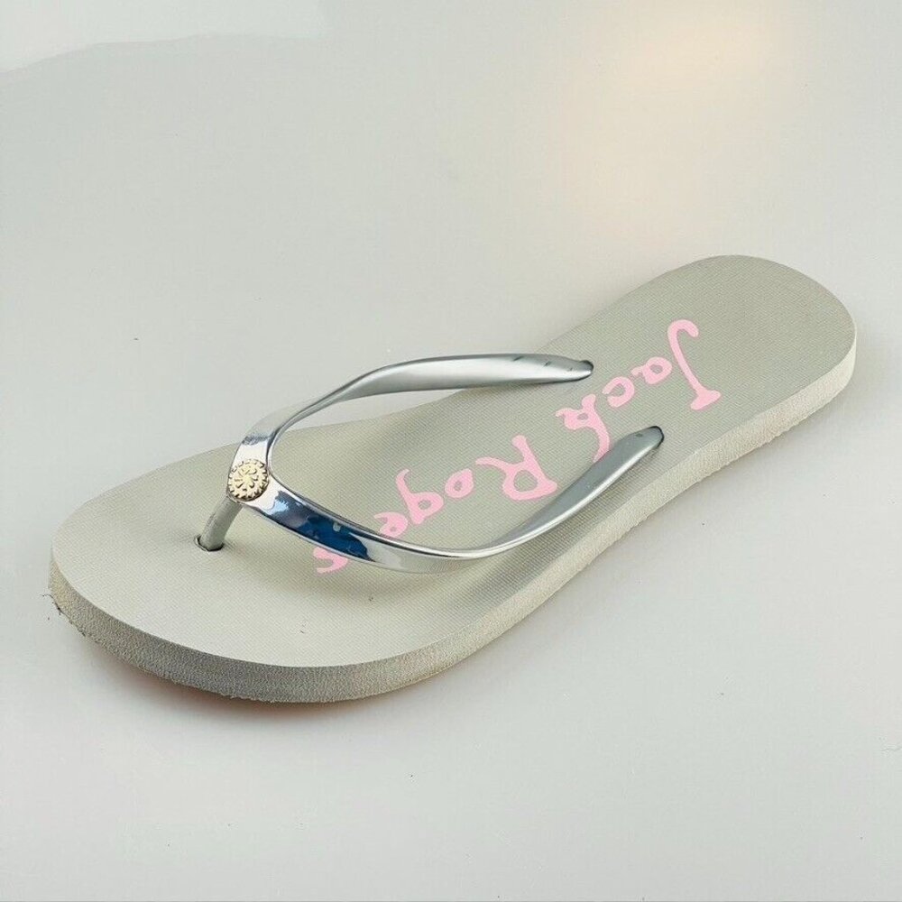 Jack Rogers Shoes Skype Thongs Sandals Silver/Gray Flip Flops Women's Size 7/8 - Picture 8 of 10